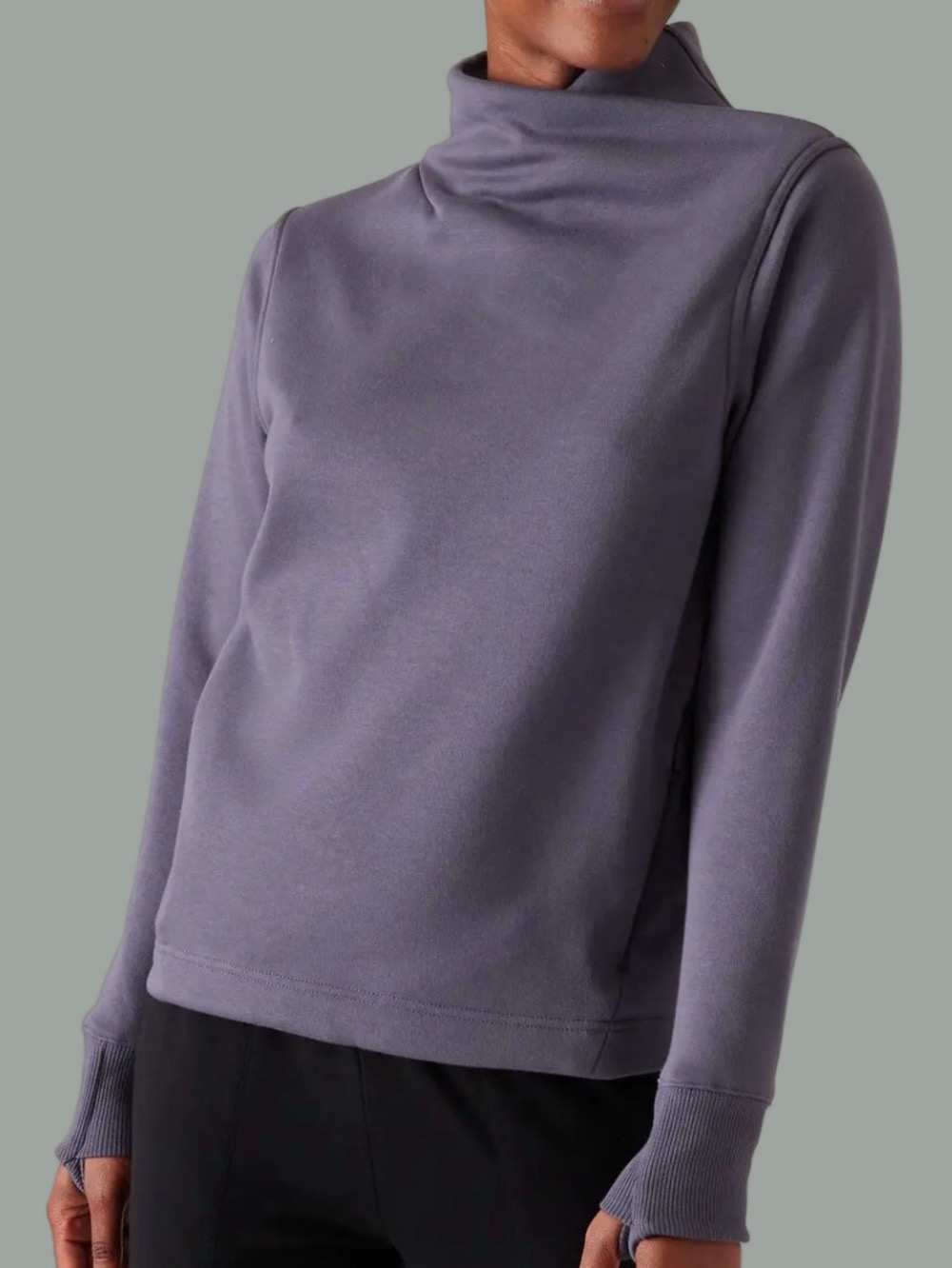 Athleta Cozy Karma Twist Neck Sweatshirt In Nightfall Purple. Women’s XL
